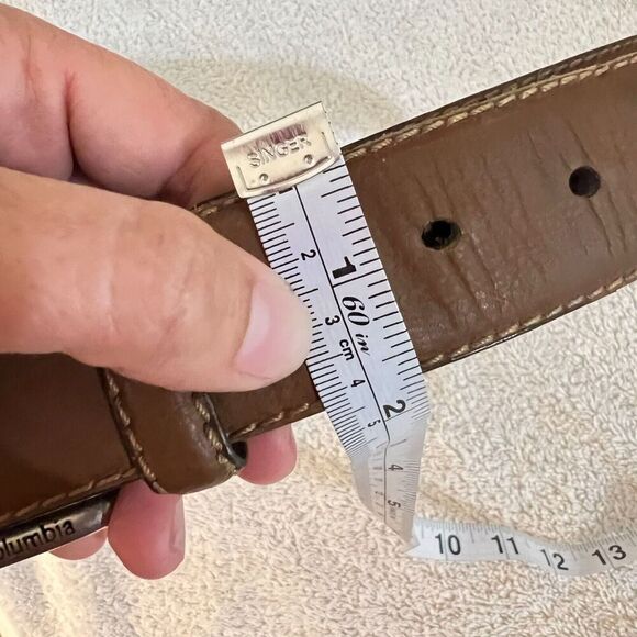 Columbia Mens Brown Dress Belt 36 Leather Adjustable Buckle Casual Classic - Picture 12 of 13